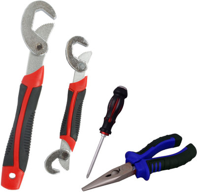 Asraw Snap N Grip, Nose Plier & Double Sided Screwdriver Hand Tool Kit(3 Tools), Multicolor