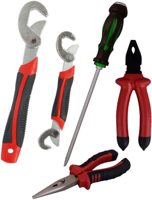 

Asraw Snap N Grip, Plier, Nose Plier & Double Sided Screwdriver Hand Tool Kit(4 Tools), Multicolor