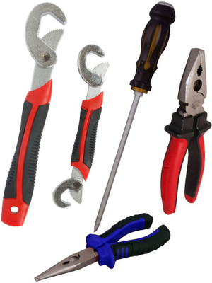 

Asraw Snap N Grip, Plier, Nose Plier & Double Sided Screwdriver Hand Tool Kit(4 Tools), Multicolor