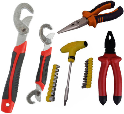 

Asraw Snap N Grip, Plier, Nose Plier & Screwdriver Set Hand Tool Kit(4 Tools), Multicolor