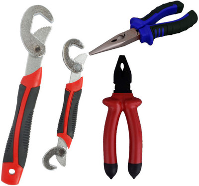 

Asraw Snap N Grip, Nose Plier & Plier Hand Tool Kit(3 Tools), Multicolor