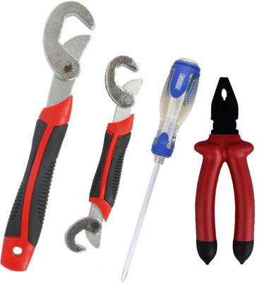 Asraw Snap N Grip, Plier & Double Sided Screwdriver Hand Tool Kit(3 Tools), Multicolor