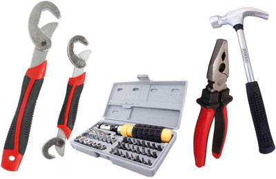

Asraw Snap N Grip, Plier, 1/2LB Hammer & 41pcs Screwdriver Set Hand Tool Kit(4 Tools), Multicolor