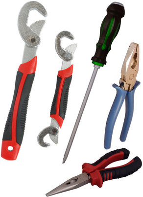 

Asraw Snap N Grip, Plier, Nose Plier & Double Sided Screwdriver Hand Tool Kit(4 Tools), Multicolor