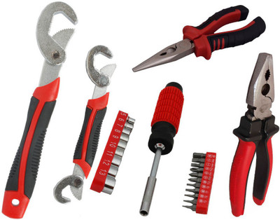 

Asraw Snap N Grip, Plier, Nose Plier & 21PC Screwdriver Set Hand Tool Kit(4 Tools), Multicolor