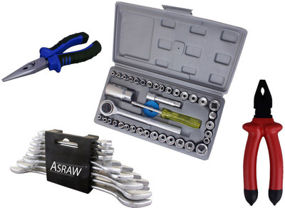 

Asraw Hand Tool Kit(12 Tools), Multicolor
