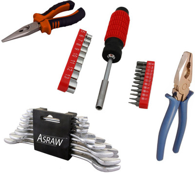 Asraw Hand Tool Kit(12 Tools), Multicolor