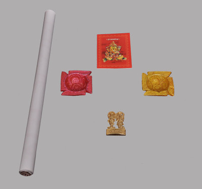 

Indigo Creatives Stick Anywhere Lakshmi Ganesh, Diya, Greeting Card, 2015 Calendar Puja Gift Kit Prayer Kit