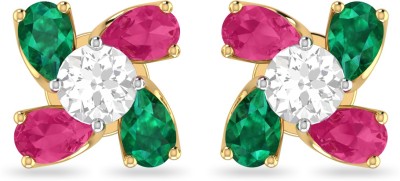 PC Jeweller The Hausis Yellow Gold 18kt Diamond, Ruby Stud Earring