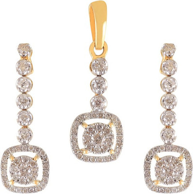 

Jisha Yellow Gold Romance 14kt Diamond Earring & Pendant Set
