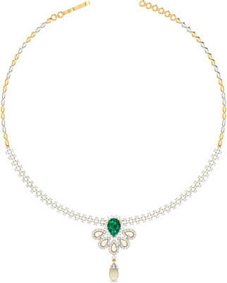 

PC Jeweller ONKPC00235DG-FX Princess Yellow Gold Precious Necklace(18kt)