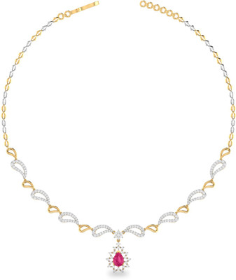 

PC Jeweller ONKPC0018RDG-FX Princess Yellow Gold Precious Necklace(18kt)