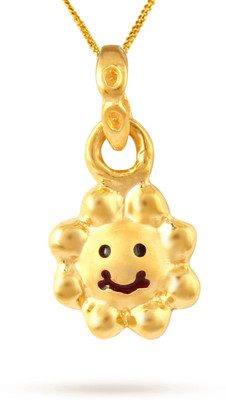 TBZ TheOriginal Cute Smiley Sun 22kt Yellow Gold Pendant TBZ TheOriginal Precious Jewellery