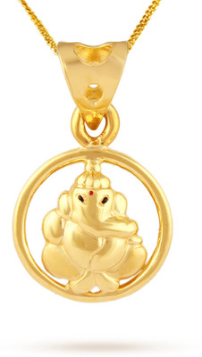 TBZ TheOriginal Lord Ganesha 22kt Yellow Gold Pendant TBZ TheOriginal Pendants Lockets