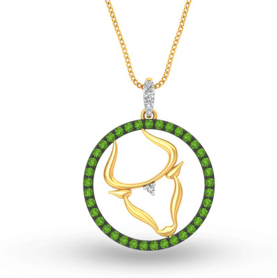 P.N.Gadgil Jewellers Taurus 18kt Sapphire Yellow Gold Pendant P.N.Gadgil Jewellers Pendants Lockets