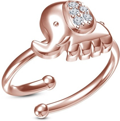 

Kataria Jewellers ELEPHANT Rose Gold Plated Silver Swarovski Crystal Ring, Pink
