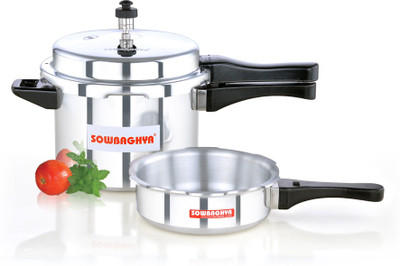 Sowbaghya Elite Induction Base Aluminium & Pan 5 L Outer Lid Induction Bottom Pressure Cooker(Aluminium)