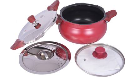 Pigeon All in One Super Cooker Outer Lid - Red 3 L Pressure Cooker (Induction Bottom, Aluminium) 