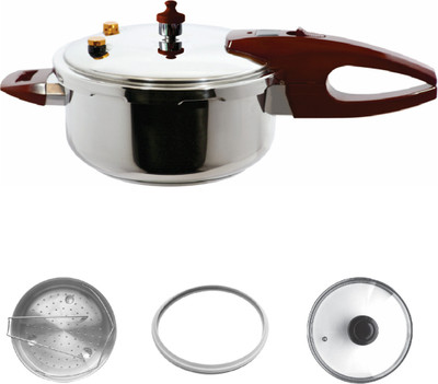 

Wonderchef Induction Base 4 L Induction Bottom Pressure Cooker(Stainless Steel)