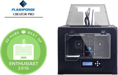 

Flashforge Creator Pro Dual Extrusion 3D Printer Multi-function Printer(Black)