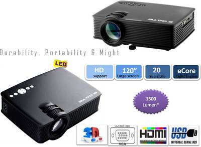EGATE LED Projector Home Cinema Theater HDMI USB HD Portable Projector (Black) 