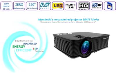EGATE LED Projector Home Cinema Theater HDMI USB HD Portable Projector (Black) 