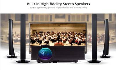 EGATE LED Projector Home Cinema Theater HDMI USB HD Portable Projector (Black) 