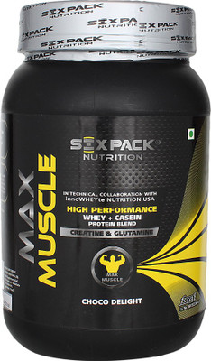 

Six Pack Nutrition Max Muscle Weight Gainers/Mass Gainers(1000 g, Choco Delight)