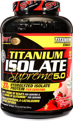 

SAN Titanium Isolate Supreme 5lbs Whey Protein(2254 g, Strawberry Yogurt)