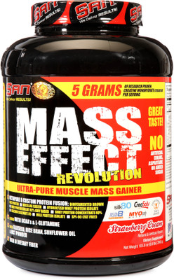 

SAN Mass Effect Revolution 6.6lbs Weight Gainers/Mass Gainers(2995 g, Strawberry Cream)