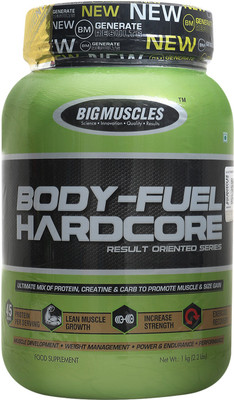 

BIG MUSCLES Bodyfuel 1kg Strawberry Weight Gainers/Mass Gainers(1 kg, Strawberry)