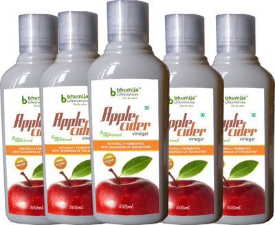 

Bhumija Lifesciences Apple Cider Vinegar 500ml (Pack of Five) Apple Cider Vinegar(5x500 ml, Apple Flavored)
