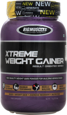 

BIG MUSCLES 1kg Strawberry Weight Gainers/Mass Gainers(1 kg, Strawberry)