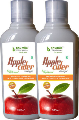 Bhumija Lifesciences Apple Cider Vinegar 500ml (Pack of Two) Apple Cider Vinegar(Apple Flavored)