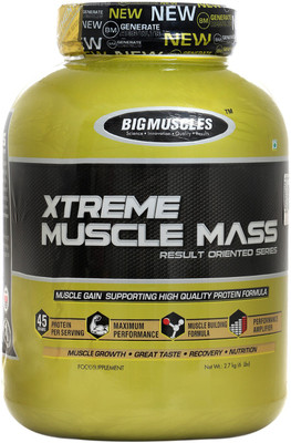 

BIG MUSCLES Muscle Mass 2.7kg Chocolate Weight Gainers/Mass Gainers(2.7 kg, Chocolate)