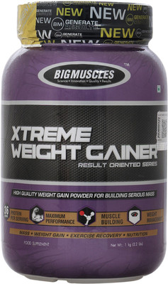 

BIG MUSCLES 1kg Chocolate Weight Gainers/Mass Gainers(1 kg, Chocolate)