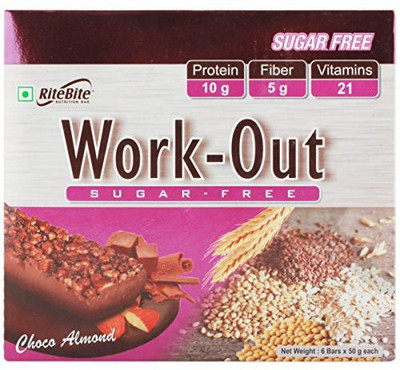 

RiteBite Work out (Sugarfree) Protein Bars(300 g, Choco ALmond)