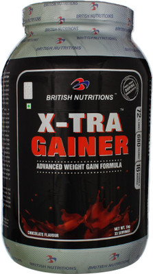 British Nutrition X-Tra Gainer Weight Gainers/Mass Gainers(1 kg, Chocolate)