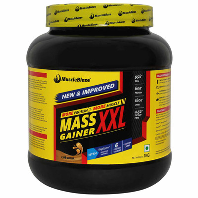 

MuscleBlaze Mass Gainer XXL Weight Gainers/Mass Gainers(1 kg, Cafe Mocha)