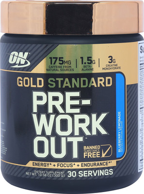 

Optimum Nutrition Gold Standard Pre-Workout Weight Gainers/Mass Gainers(0.3 kg, Blueberry Lemonde)