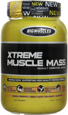 

BIG MUSCLES Increasing power and size Weight Gainers/Mass Gainers(1 kg, Strawberry)