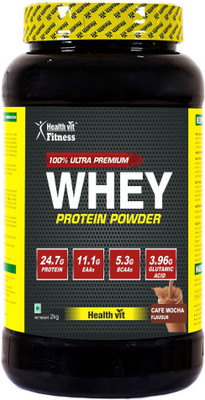 

HealthVit Fitness 100% Ultra Premium Whey Protein Whey Protein(2 kg, Cafe Mocha)