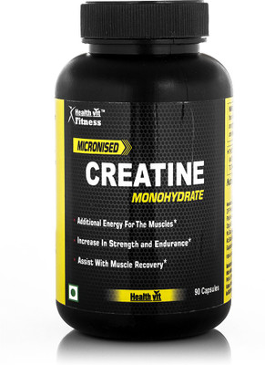 

HealthVit Micronised Creatine Monohydrate- 90 Capsules Creatine(90 No, Unflavoured)