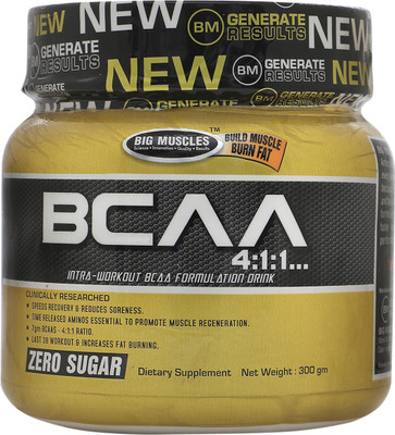 

BIG MUSCLES BCAA 4:1:1 Raspberry Blast-300 Gram BCAA(0.3 kg, Raspberry)