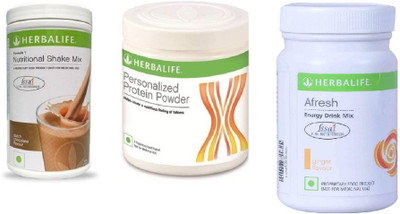 

Herbalife (Formula 1 - Chocolate with Personalized Protein Powder and Afresh - Ginger) 750gm Protein Blends(750 g, Chocolate)