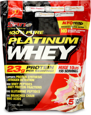 

SAN 100% Pure Platinum Whey 10lbs Whey Protein(4628 g, Dutch Chocolate)
