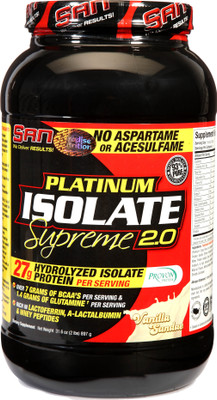 

SAN Platinum Isolate Supreme 2lbs Whey Protein(897 g, Vanilla Sundae)