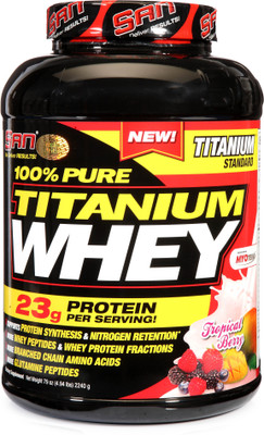 

SAN 100% Pure Titanium Whey 5lbs Whey Protein(2.2 kg, Tropical Berry)