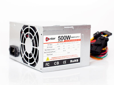 

Enter COMPUTER POWER SUPPLY 500W MODEL 500 Watts PSU(Silver)