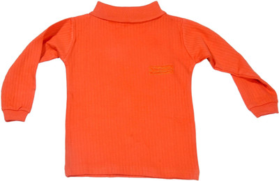 

Hey Baby Turtle Neck Striped Baby Boys & Baby Girls Pullover, Orange